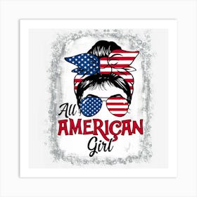 All American Girls 4th Of July Daughter Messy Art Print