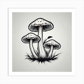 Mushroom Tattoo Art Print