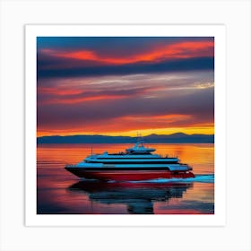 Sunset Cruise Ship 34 Art Print