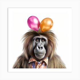 Birthday Gorilla Art Print