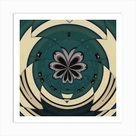 Green And White Pattern Art Print