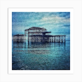 Brighton West Pier Atmospheric Seascape Art Print