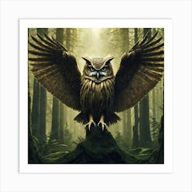 Owl In The Woods 26 Art Print