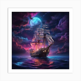 Ship On The Ocean Art Print