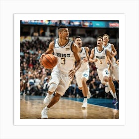 Basketball Player Dribbling 3 Art Print