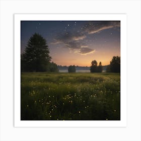 Fireflies In The Meadow Art Print