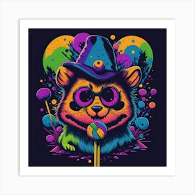 Psychedelic Fox Art Print