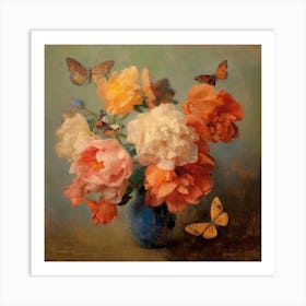 Odilon Redon Inspired Florals Art Print