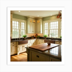 Kitchen With White Cabinets 2 Art Print