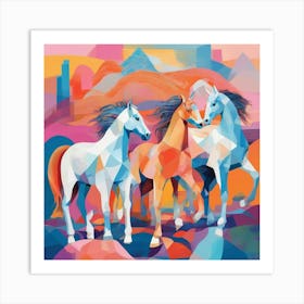 Three Horses 1 Art Print