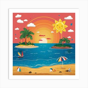 Summer Beach Background Art Print