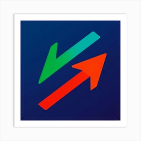 Bold Minimalistic Rectangular Arrows Conveying Directional Navigation Featured Centrally Against (7) Art Print