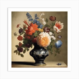 Flowers In A Vase, Paulus Theodorus Van Brussel 3 Art Print