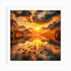 Sunrise In The Mountains Art Print