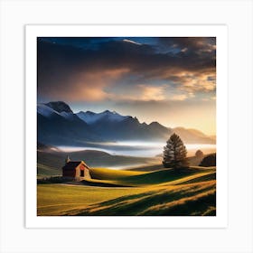 Sunrise In The Mountains 21 Art Print