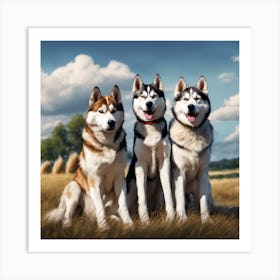 Siberian Huskies Art Print