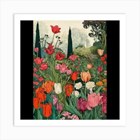 Tulips In The Garden 9 Art Print