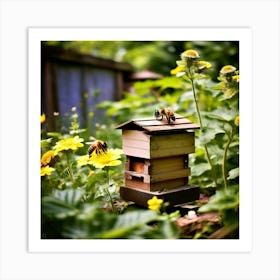 Bees In The Garden Art Print