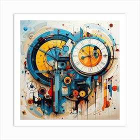 Abstract Clock Painting 2 Art Print