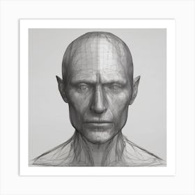 3d Head Model 7 Art Print