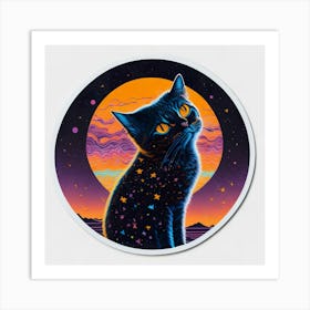 Cat Colored Sky (127) Art Print