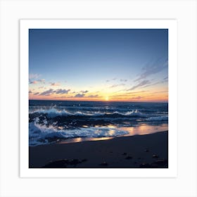 Sunset At The Beach Art Print