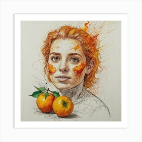 Orange Girl 3 Art Print