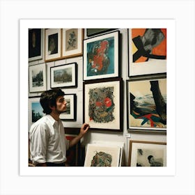 Man Looking At Art Art Print