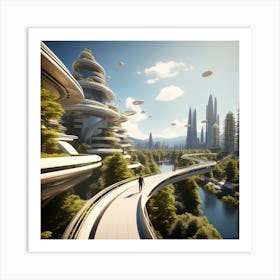 Futuristic City 288 Art Print