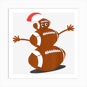 Football Christmas Sports Snowman Holiday Art Print