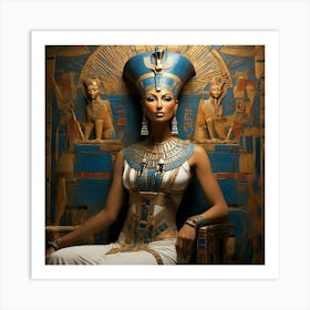 Default The Artistic Image Contains Queen Nefertiti Sitting On 2 Art Print