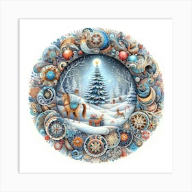 Christmas Wreath 2 Art Print