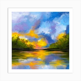 Lake View Square Art Print