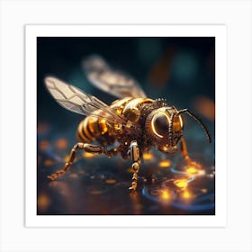 Robot Bee Art Print