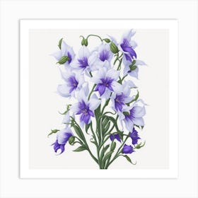 Violet Flowers myluckycharm Art Print