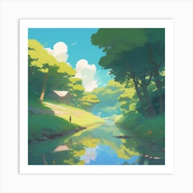 River In The Forest 46 Art Print