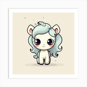 Kawaii Unicorn 22 Art Print