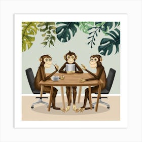 Monkey Business Boardroom Print Art And Wall Art Print