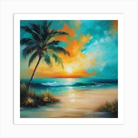 Sunset At The Beach 756 Art Print