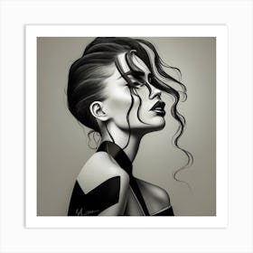 Black And White Art Minimalist 5 Art Print