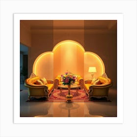 Golden Living Room Art Print