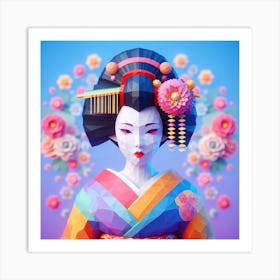 Creativel Geisha Illustration 155 Art Print