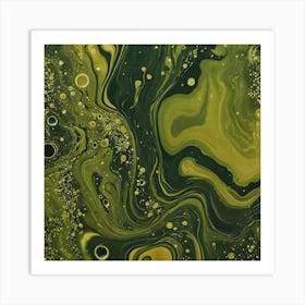 olive gold abstract wave art 8 Art Print