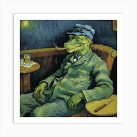 Alligator Smoking a Cigar Art Print