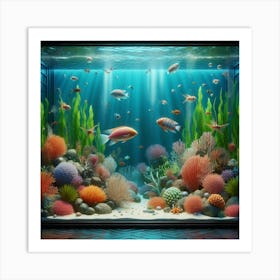 3d Rendering Of An Aquarium Art Print