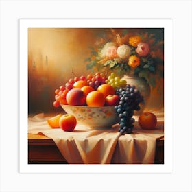 Fruit And Flowers Art Print