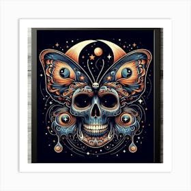 Skull Butterfly Art 6 Art Print