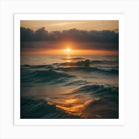 Sunset Over The Ocean Art Print