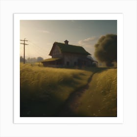 Barn In The Field 5 Art Print