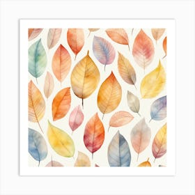 Watercolor Leaves 1 Art Print